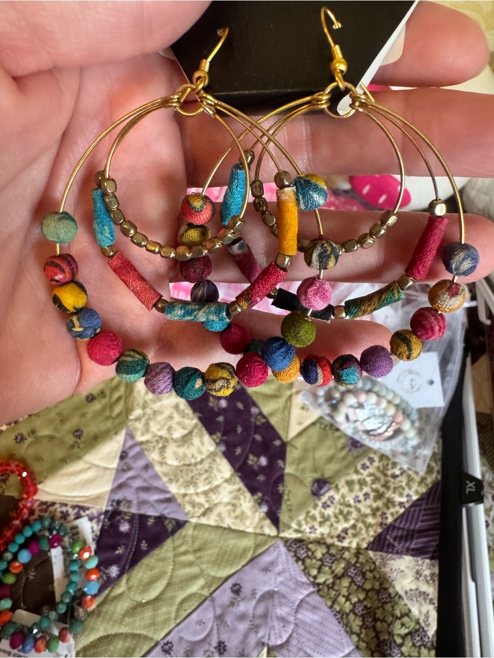 Maurices Bright Multicolor Beaded and Fabric Bracelet Set - Picture 3 of 3